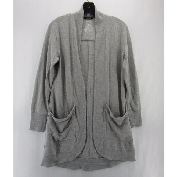 LL Bean Sweater XS Open Cardigan Tunic Outdoor Casual Pockets Knit - Picture 1 of 10